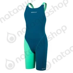 Speedo FASTSKIN ENDURANCE+ OPENBACK KNEESKIN Nordic Teal/Green Glow/White