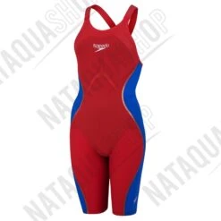 Speedo LZR PURE INTENT DOS OUVERT - FEMME Rouge/Bleu