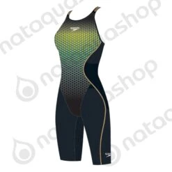 Speedo LZR PURE INTENT DOS OUVERT - FEMME Black/fluo Yellow/jade -TURBO Soldes Magasin 11974f313a