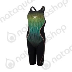 Speedo LZR PURE INTENT DOS OUVERT - FEMME Black/fluo Yellow/jade