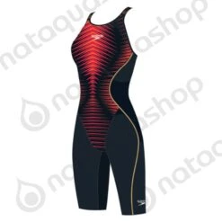 Speedo LZR PURE INTENT DOS FERME - FEMME Noir/rouge
